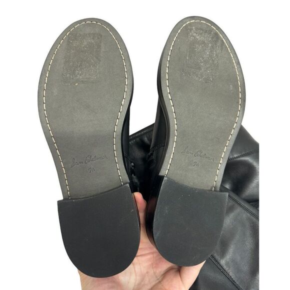 Sam Edelman Over The Knee Boots Size 7.5 Black Leather Narisa Zip Up Block Heel - Picture 9 of 10